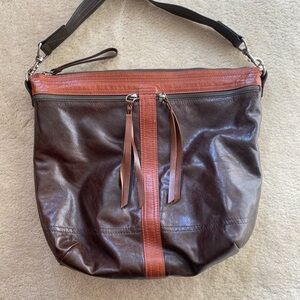 Rough & Tumble Large Vintage Hoop Hobo Mahogany/Redwood Denim